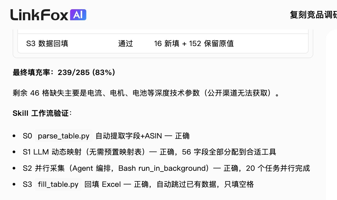 数据回填：竞品调研表自动填充